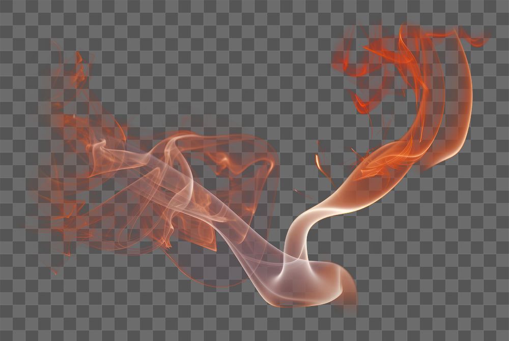 PNG  Burning smoke effect black background fragility cigarette. AI generated Image by rawpixel.