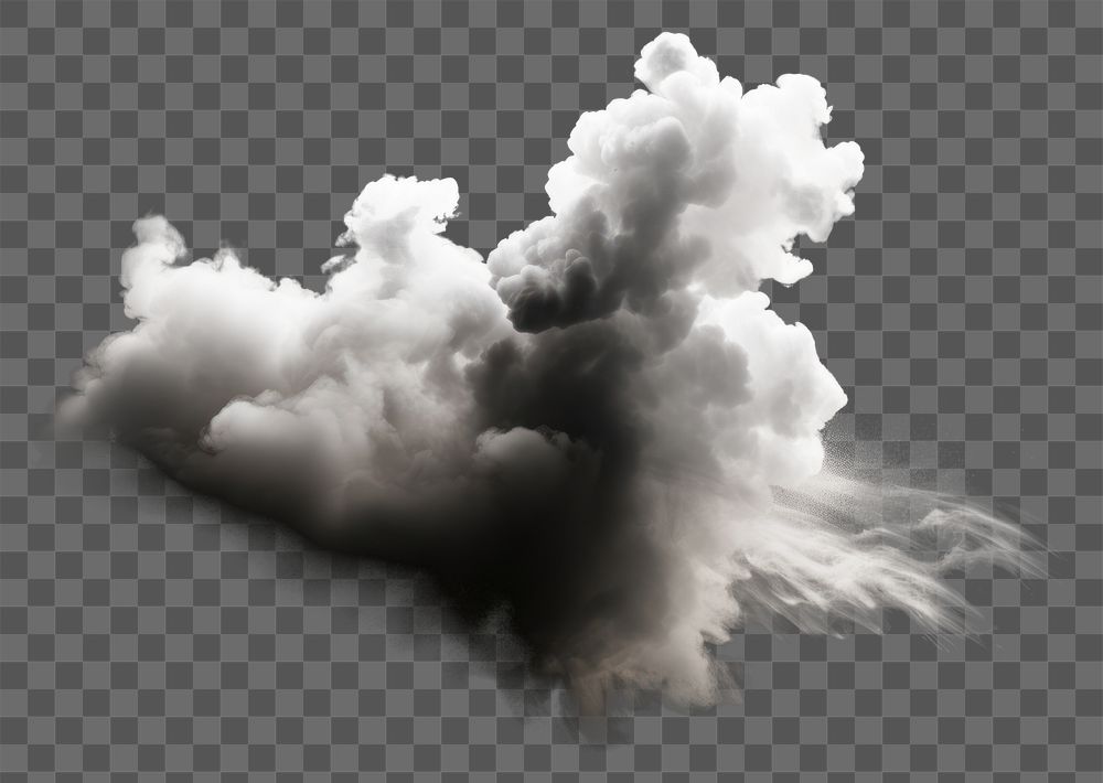 PNG  Explosion fog effect smoke nature black. AI generated Image by rawpixel.
