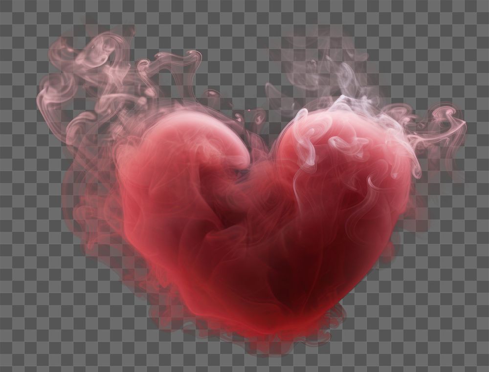 PNG  Heart fog effect smoke black background darkness. AI generated Image by rawpixel.
