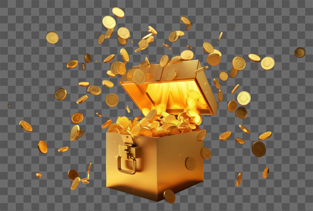 PNG Gift box currency night gold. AI generated Image by rawpixel.