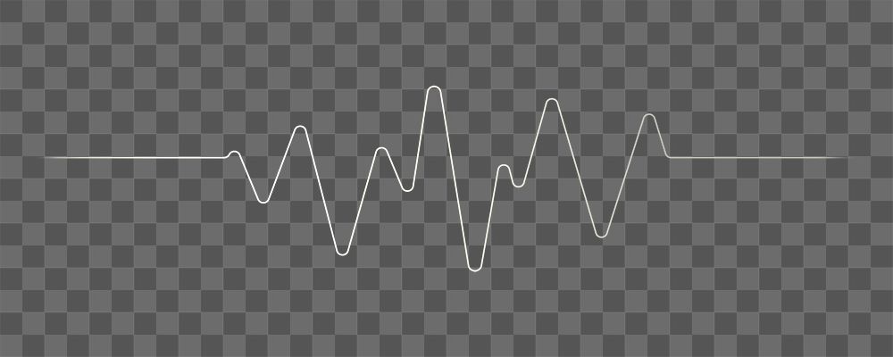 Sound wave png border in white on transparent technology background