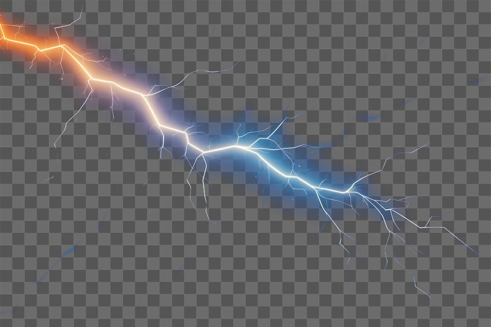 PNG Lightning thunderstorm electricity illuminated.