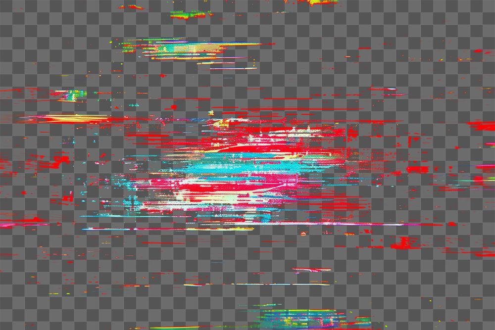 PNG glitch overlay effect, transparent background