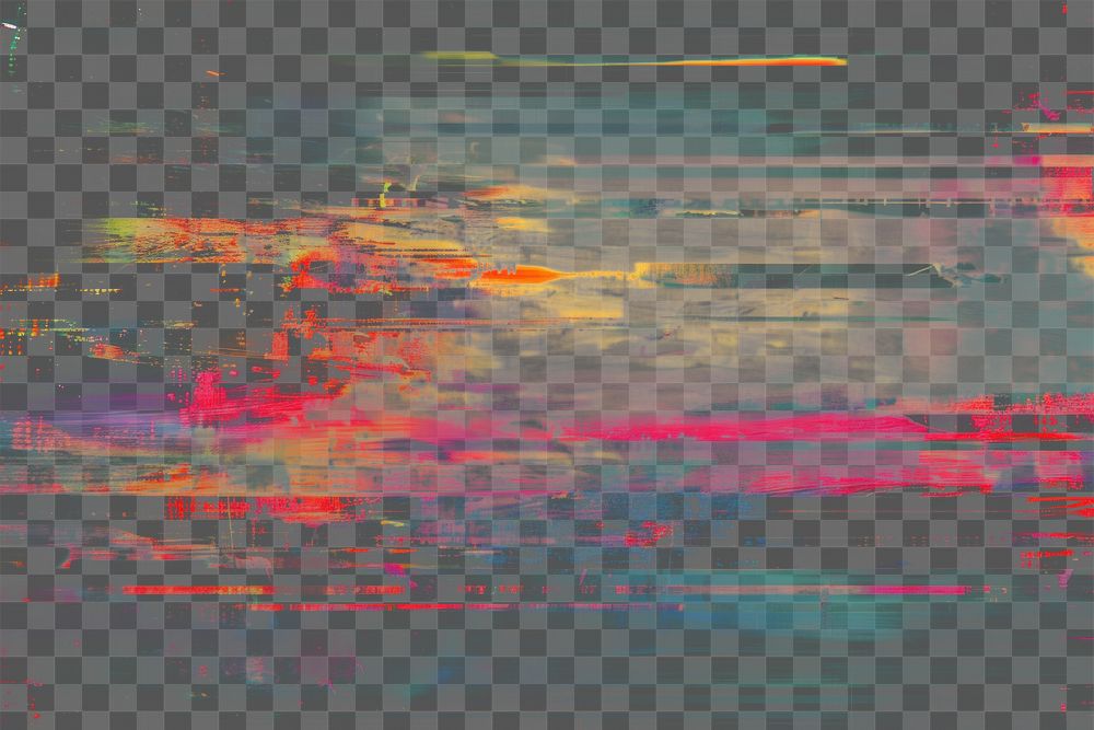 PNG glitch overlay effect, transparent background