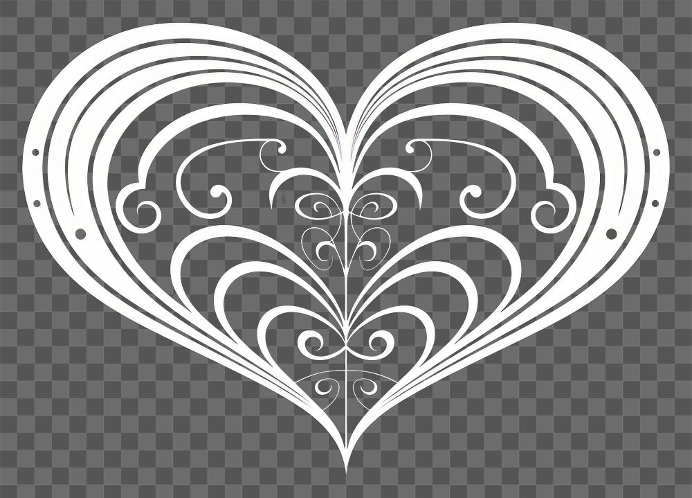 PNG  Heart divider ornament pattern line logo.
