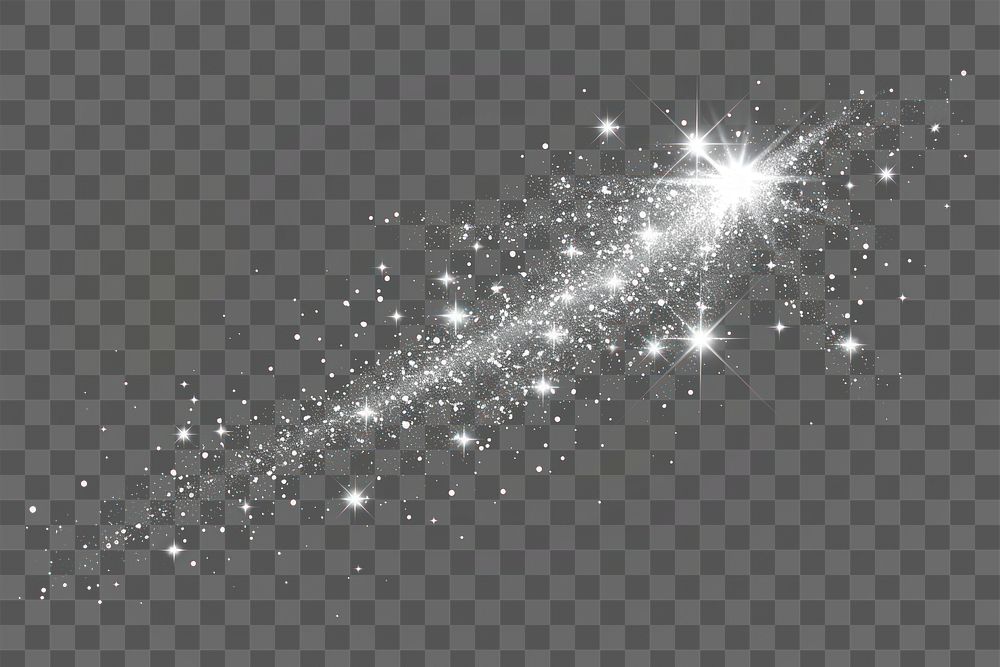 PNG Dust sparks and white stars light sparkling night.