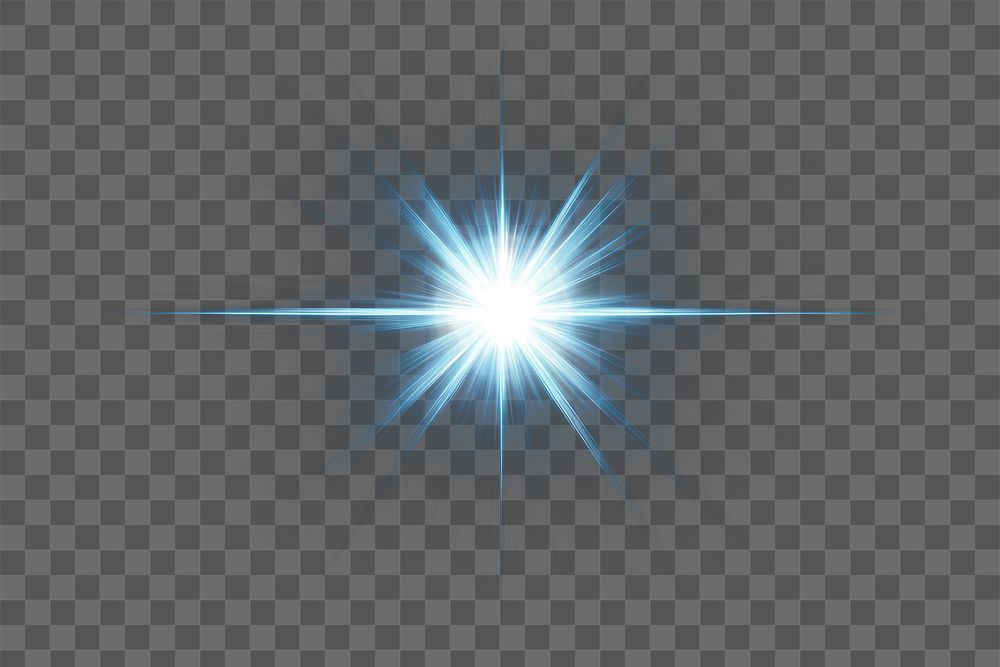 PNG Narrow star light flare effect starburst lighting.