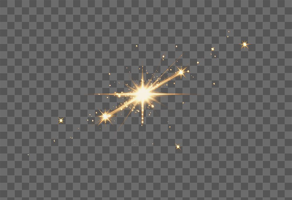 PNG A vector glowing gold light effect illustration background star.