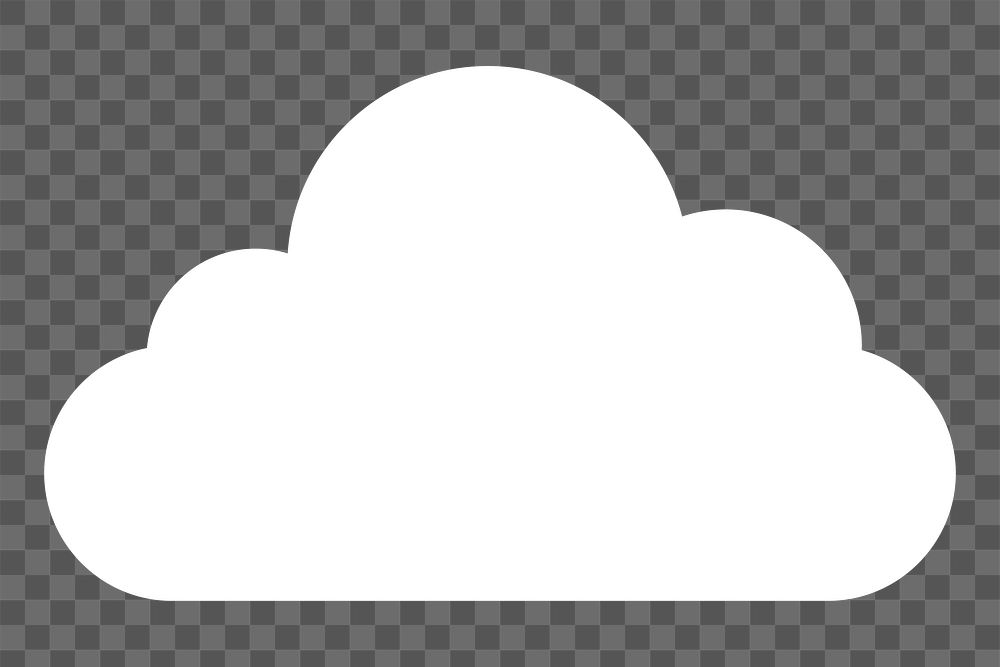 PNG Simple white cloud shape, on transparent background