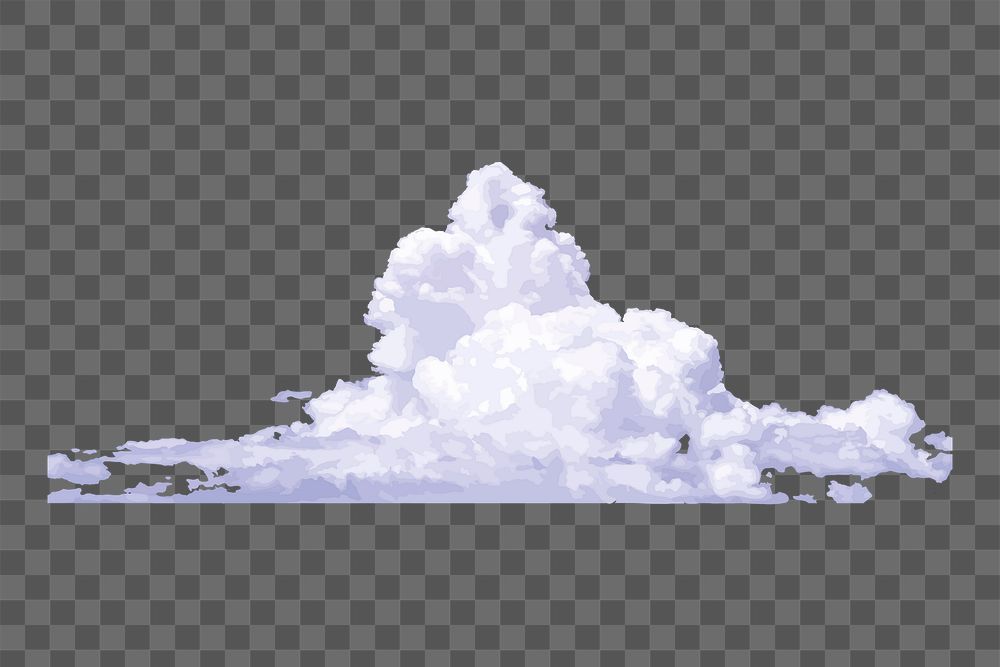 Aesthetic cloud png sticker, weather illustration on transparent background. Free public domain CC0 image.