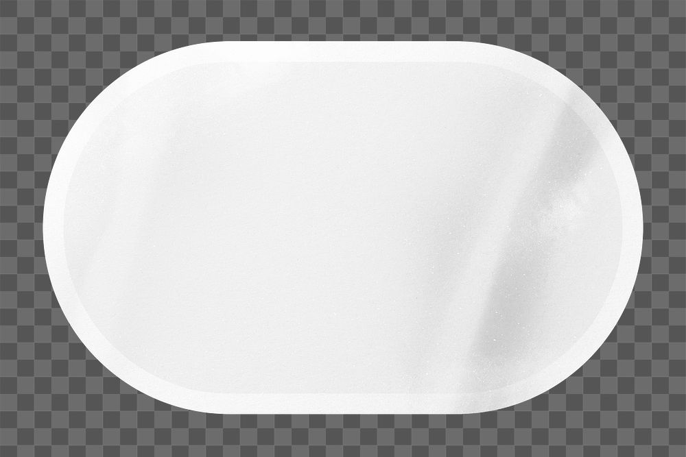 PNG blank oval shape sticker, off white collage element, transparent background