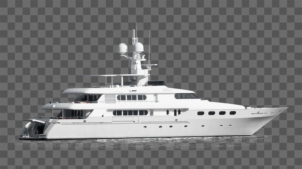 Luxury yacht png sticker, vehicle image on transparent background