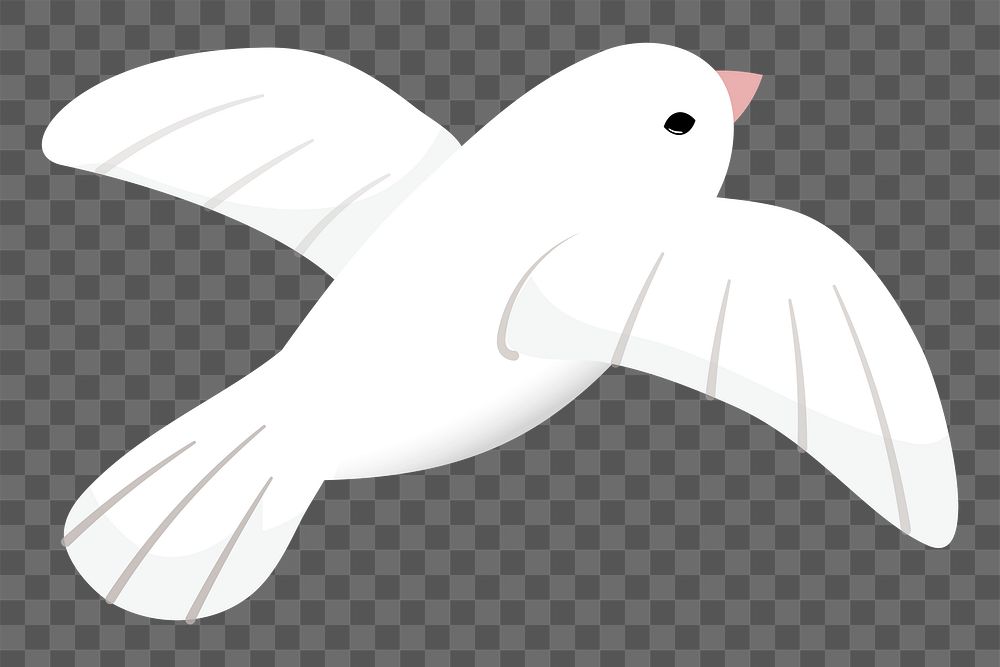 White bird png sticker, cute illustration, transparent background