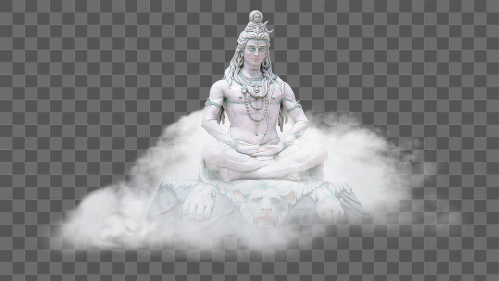 Lord Shiva png statue sticker, transparent background