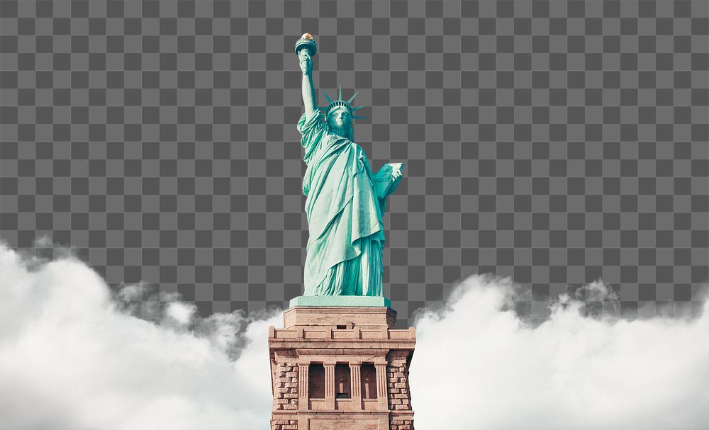 Statue of Liberty png border sticker, New York travel transparent background