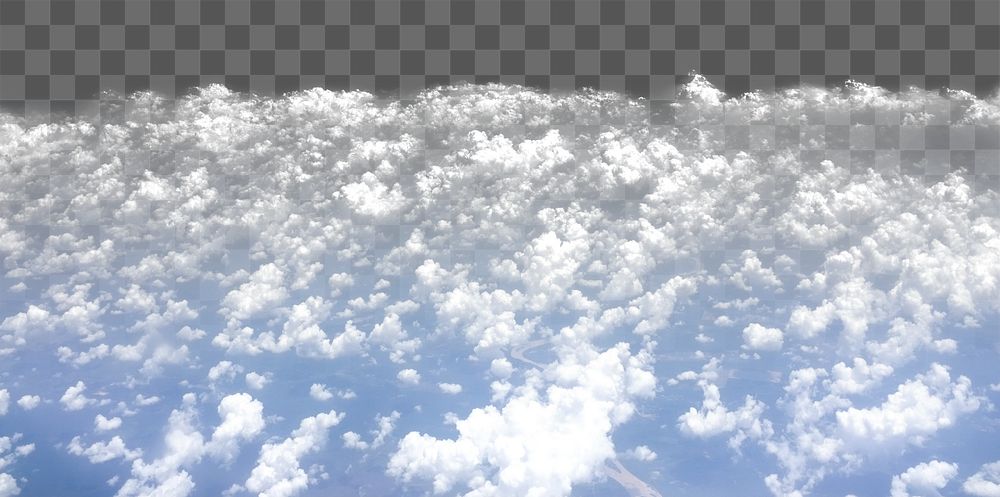 Blue cloudscape png border, transparent background