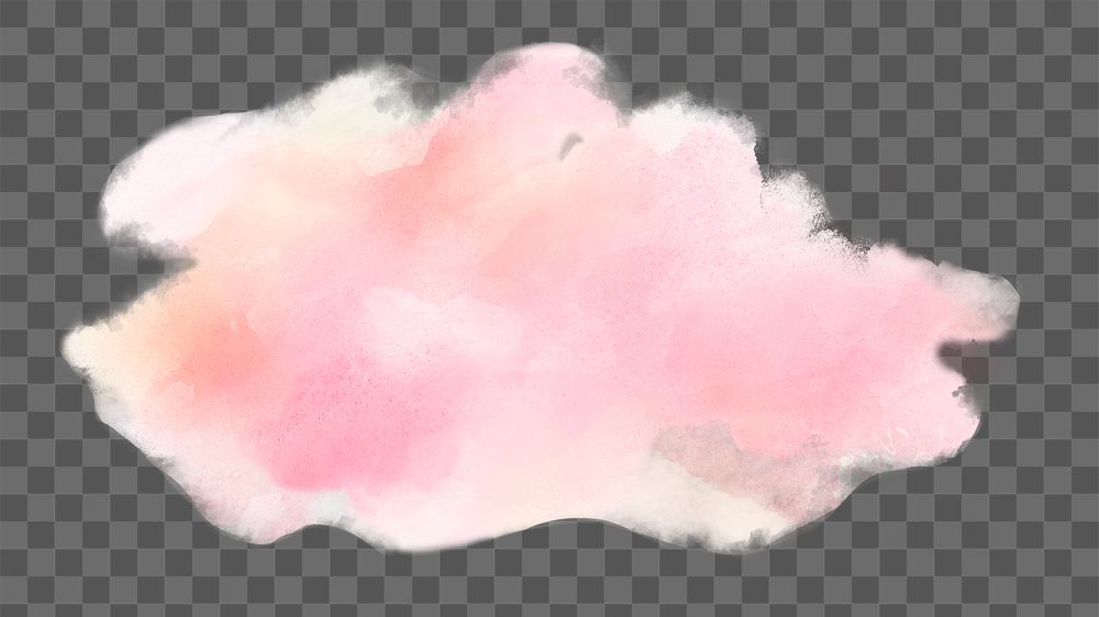 Aesthetic cloud png sticker, watercolor design in transparent background