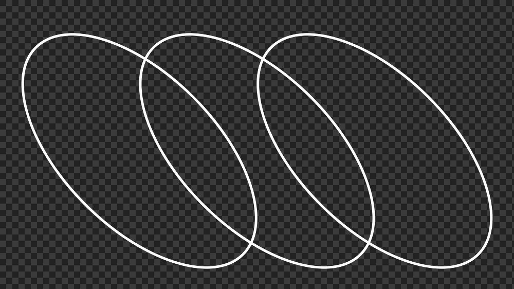 Overlapped oval  png shape sticker, transparent background