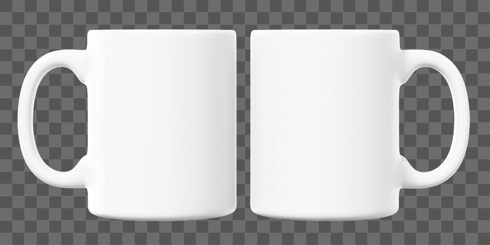 Coffee mugs png sticker, transparent background