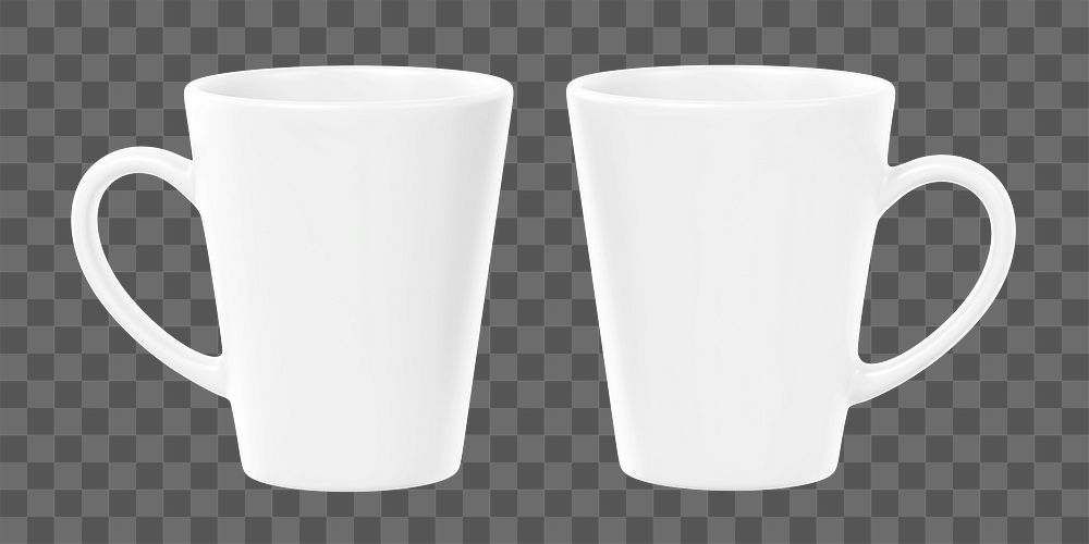 Coffee mugs png sticker, transparent background