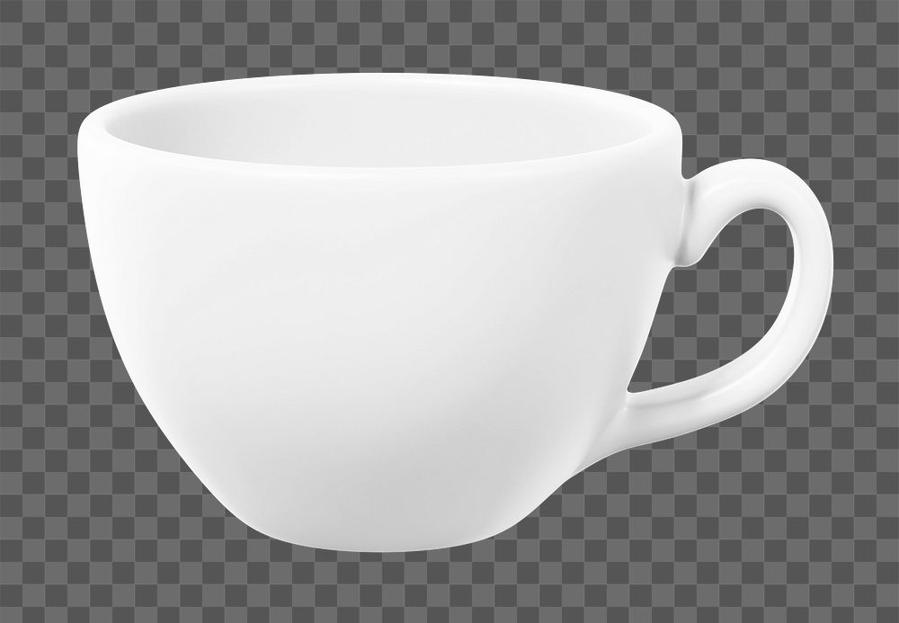 White coffee cup png sticker, transparent background