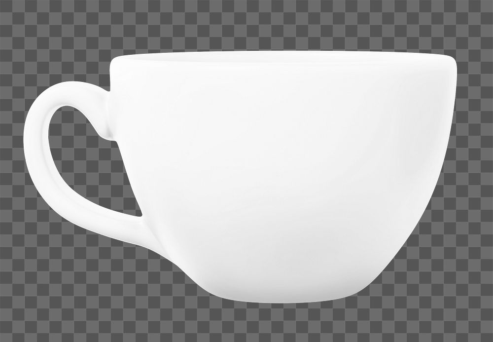 White coffee cup png sticker, transparent background