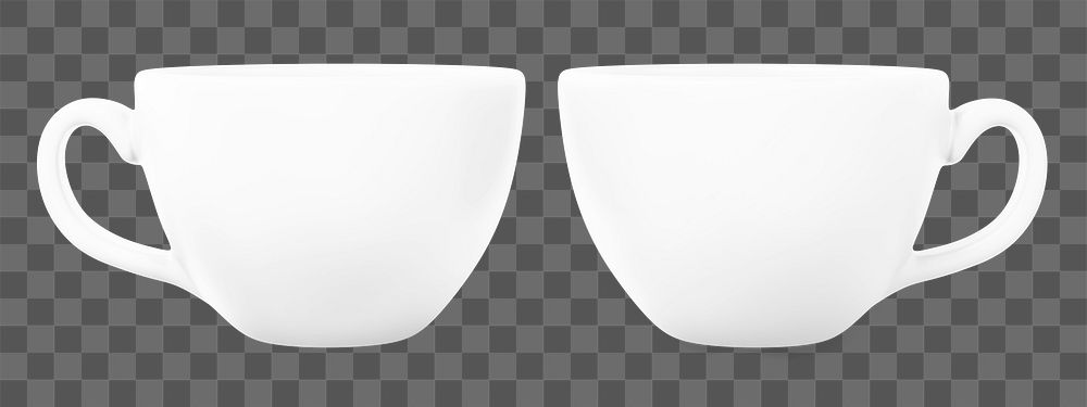 White coffee cups png sticker, transparent background