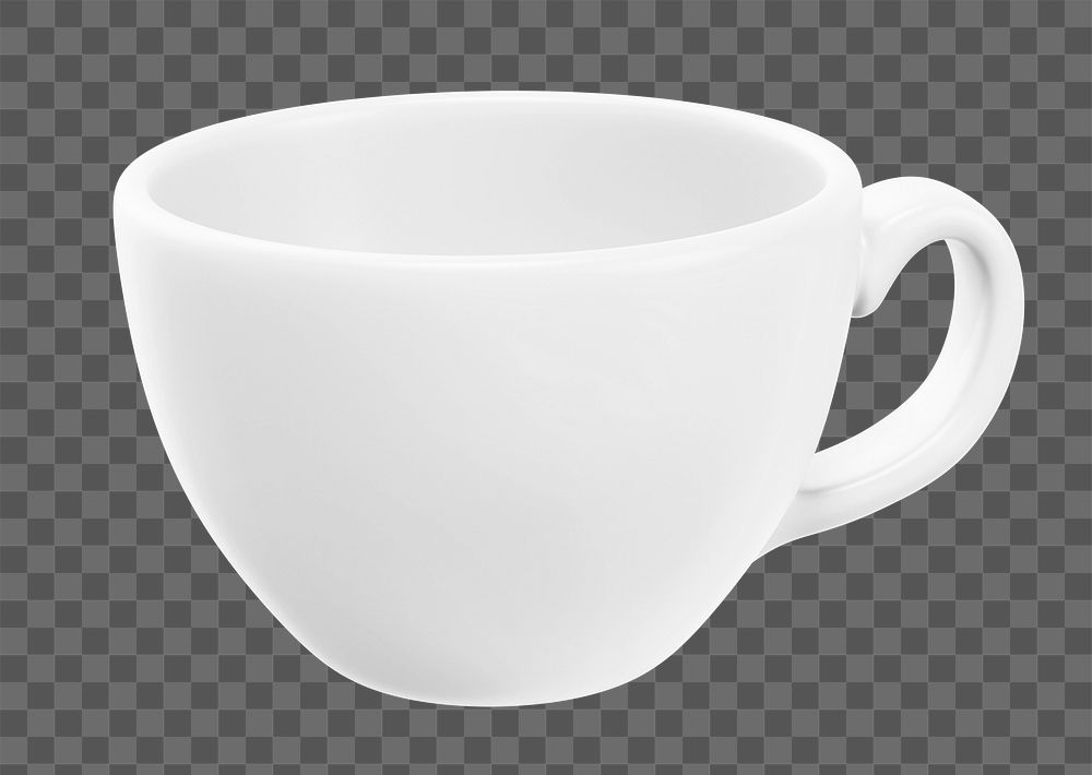 White coffee cup png sticker, transparent background