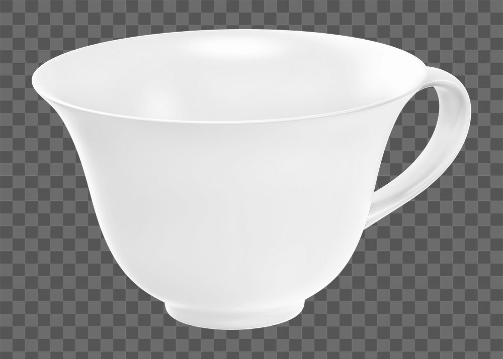 White tea cup png sticker, transparent background