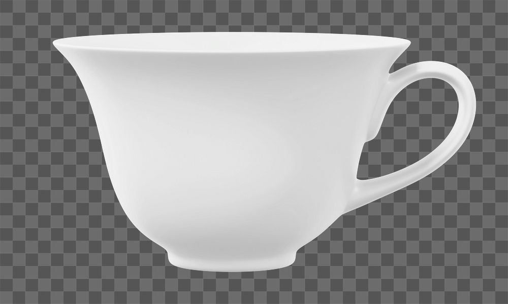 White tea cup png sticker, transparent background