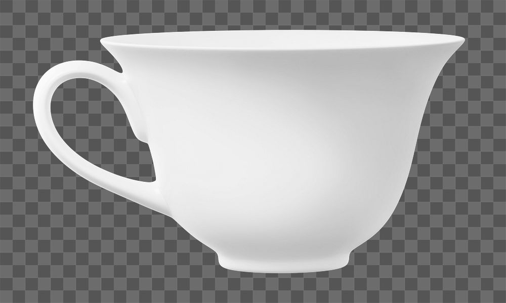 White tea cup png sticker, transparent background