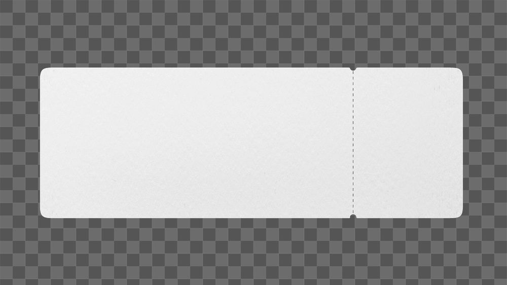 Blank ticket png sticker, white design, transparent background
