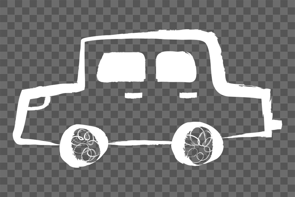 Car doodle png sticker, transparent background