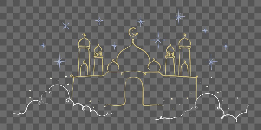 Ramadan mosque illustration png sticker, transparent background