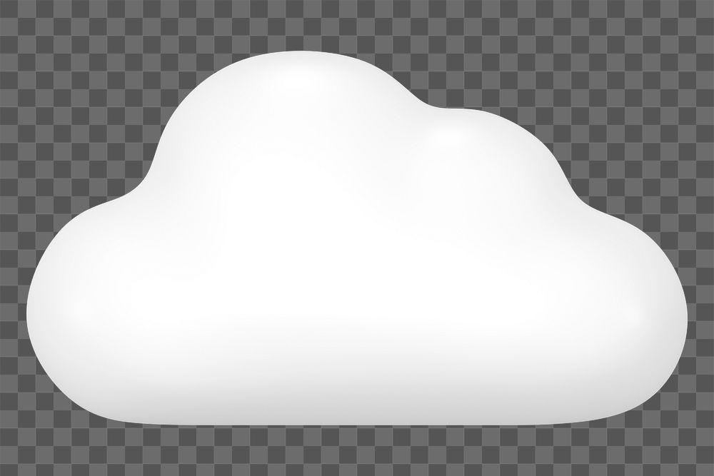 Cloud storage png icon sticker, 3D rendering, transparent background