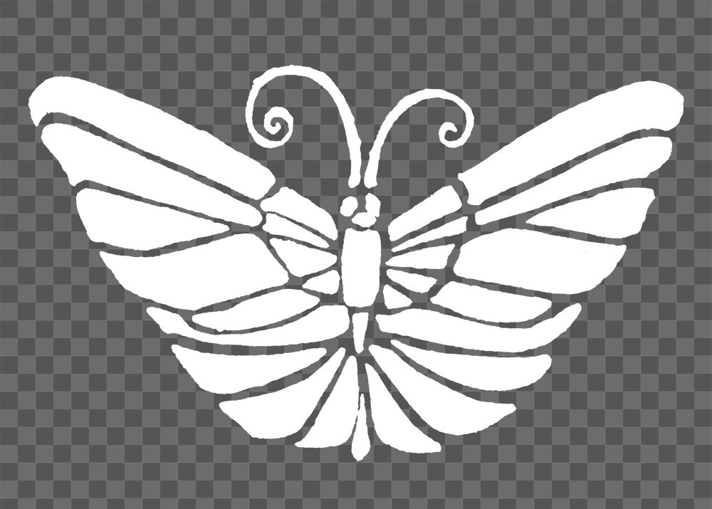 White butterfly png vintage animal sticker, transparent background, remixed by rawpixel