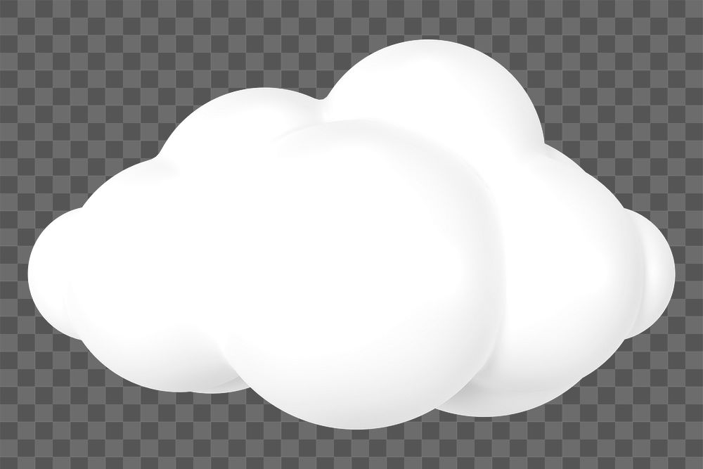 White cloud png sticker, 3D illustration, weather graphic