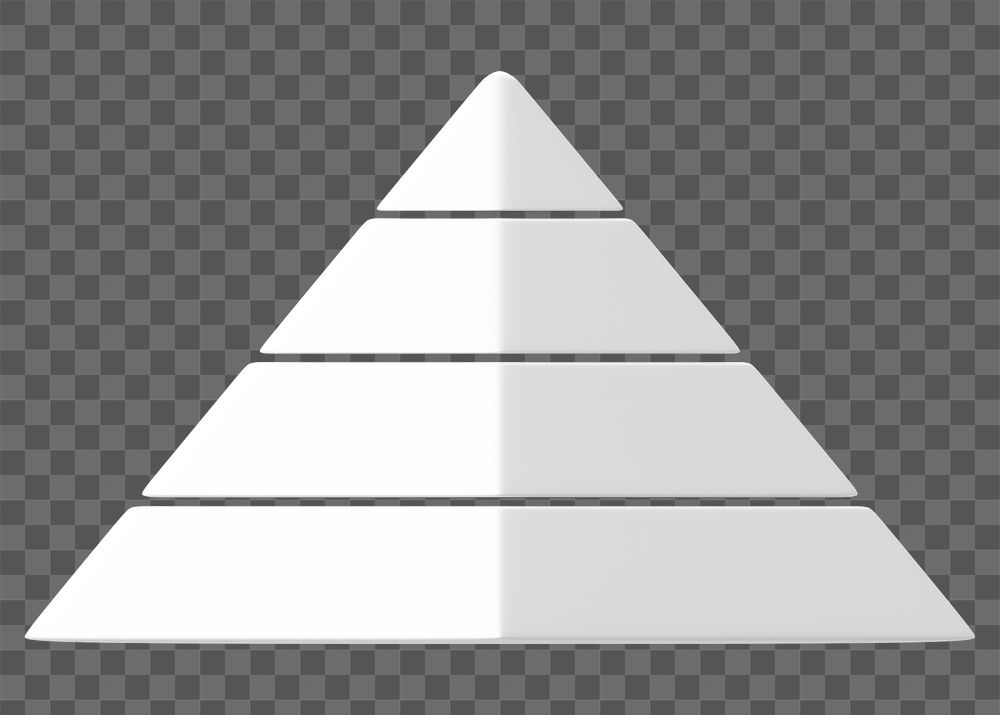 Pyramid chart graph png 3D shape sticker, transparent background