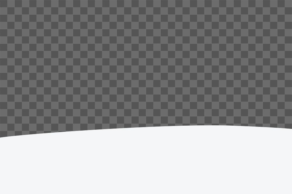 White curved border png element, transparent background