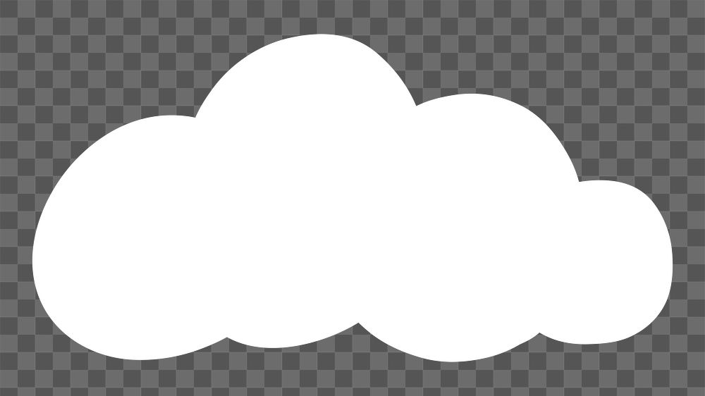 Fluffy cloud shape png sticker, transparent background