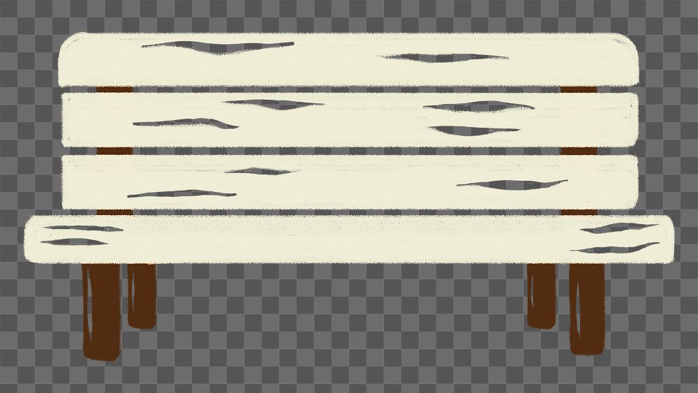 Wooden bench png sticker, transparent background