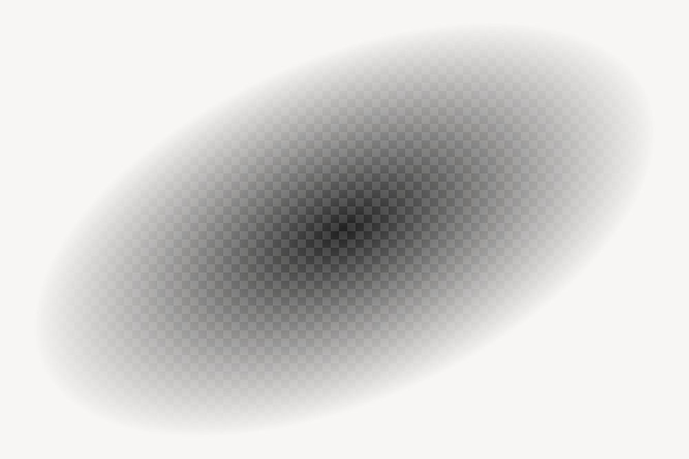 Black gradient png oval, transparent background