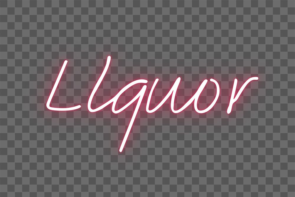 Png liquor neon sign, transparent background