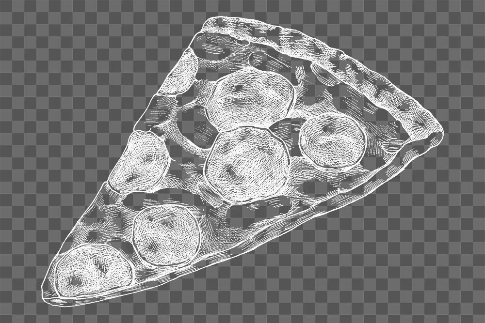 Png pizza illustration collage element, transparent background