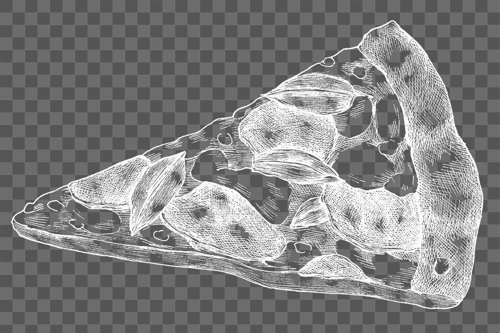 Png pizza illustration collage element, transparent background