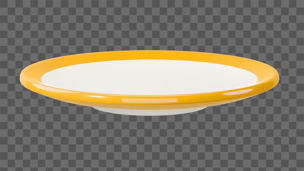 PNG 3D ceramic plate, element illustration, transparent background