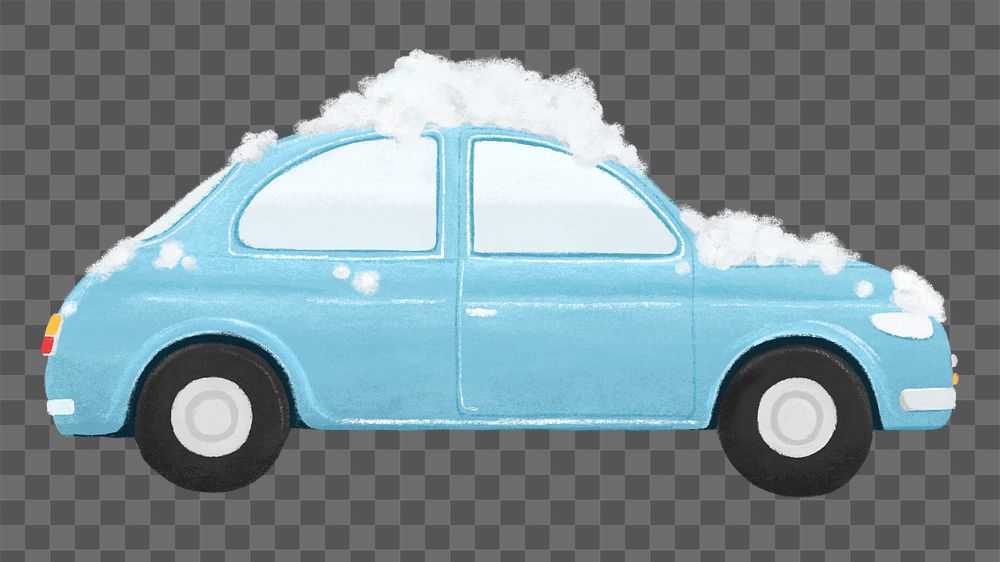 Png blue car wash vehicle illustration, transparent background