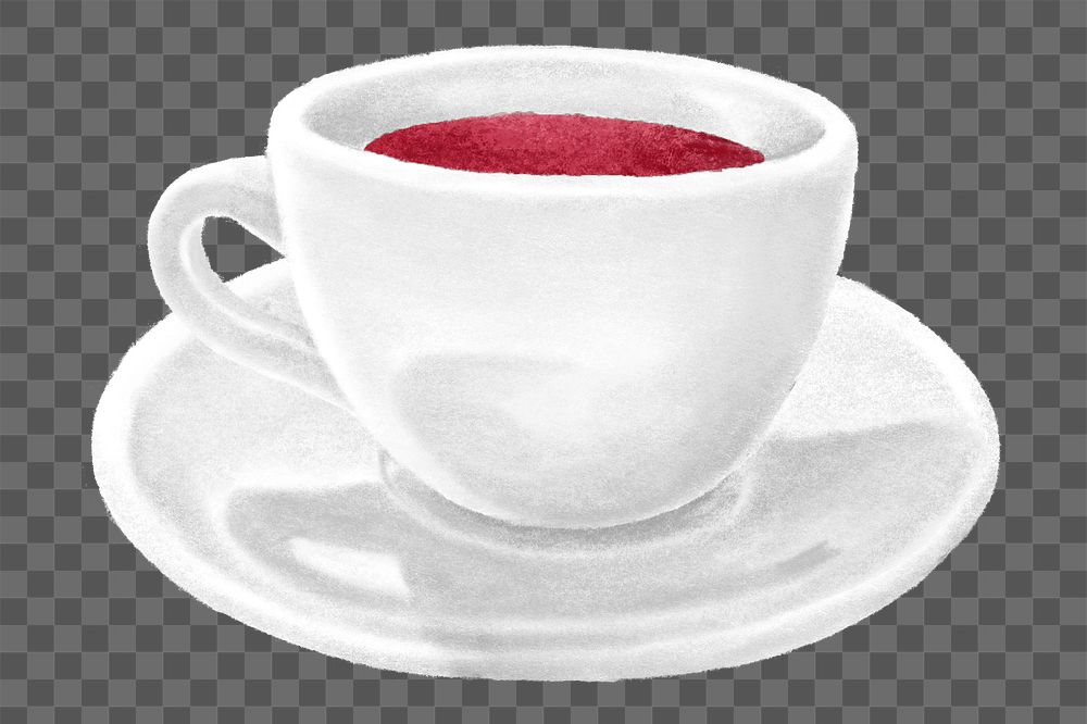Red tea png, aesthetic illustration, transparent background