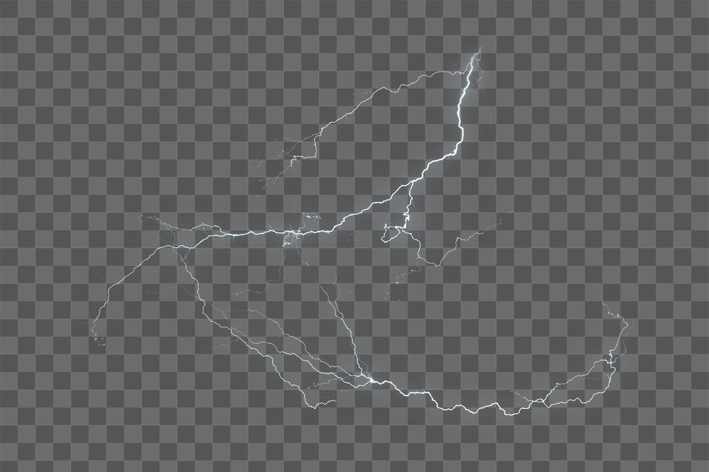 Lightning png collage element, transparent background