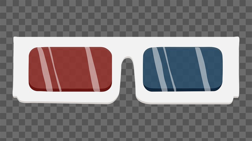 White 3d png movie glasses,  transparent background